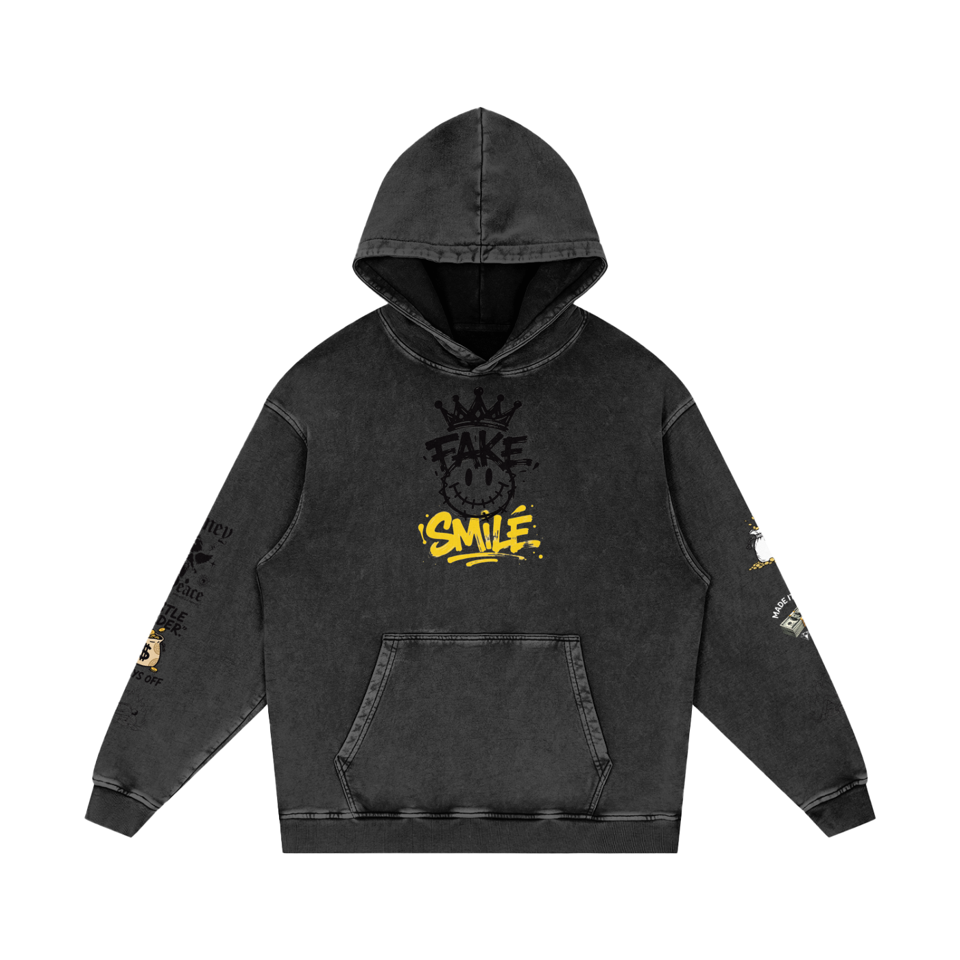 Snow Washed Loose Cotton Hoodie