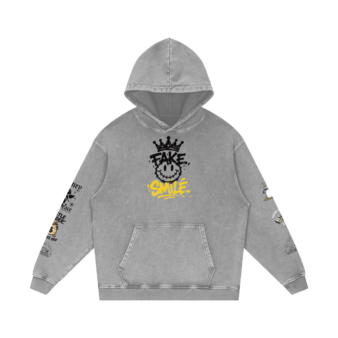 Snow Washed Loose Cotton Hoodie