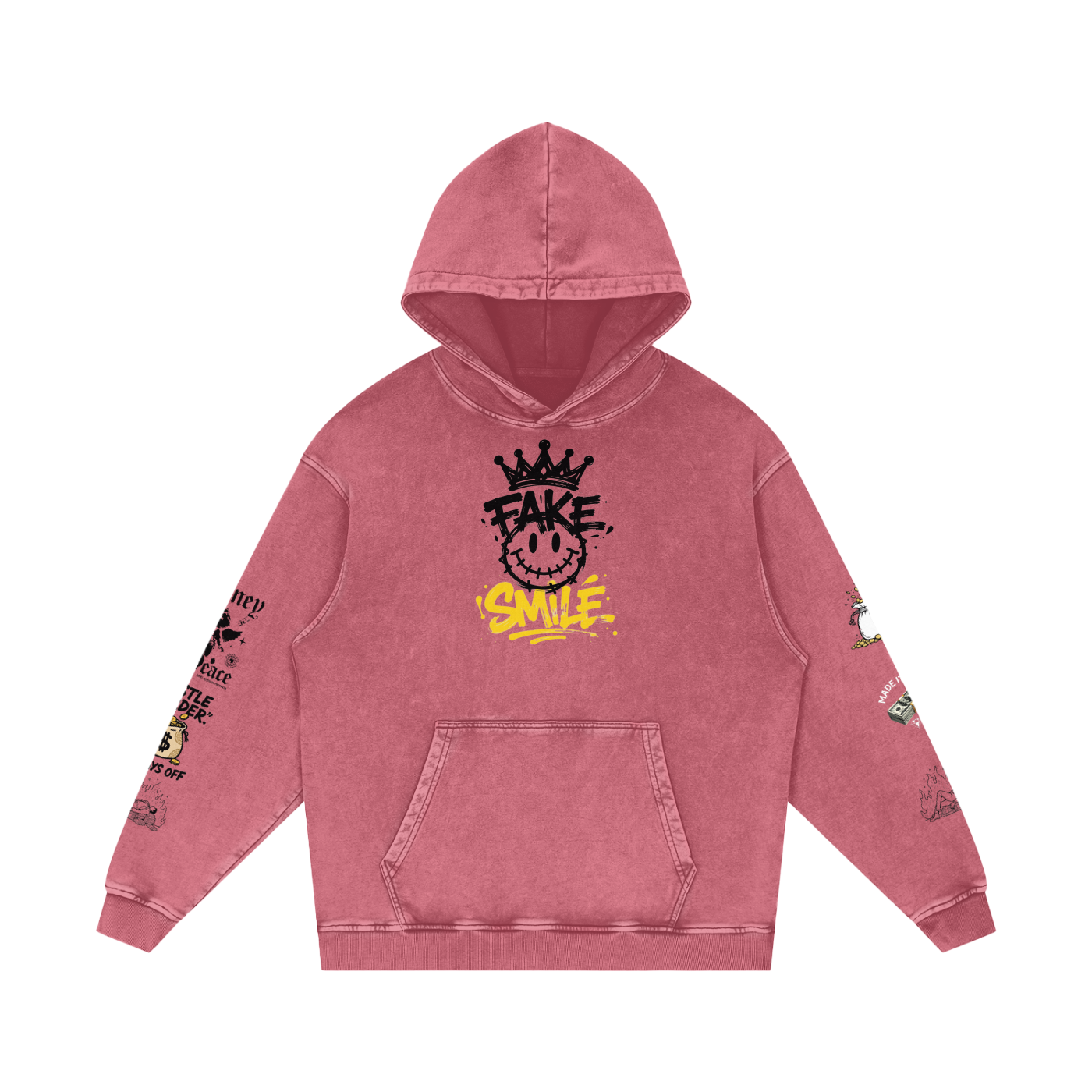 Snow Washed Loose Cotton Hoodie