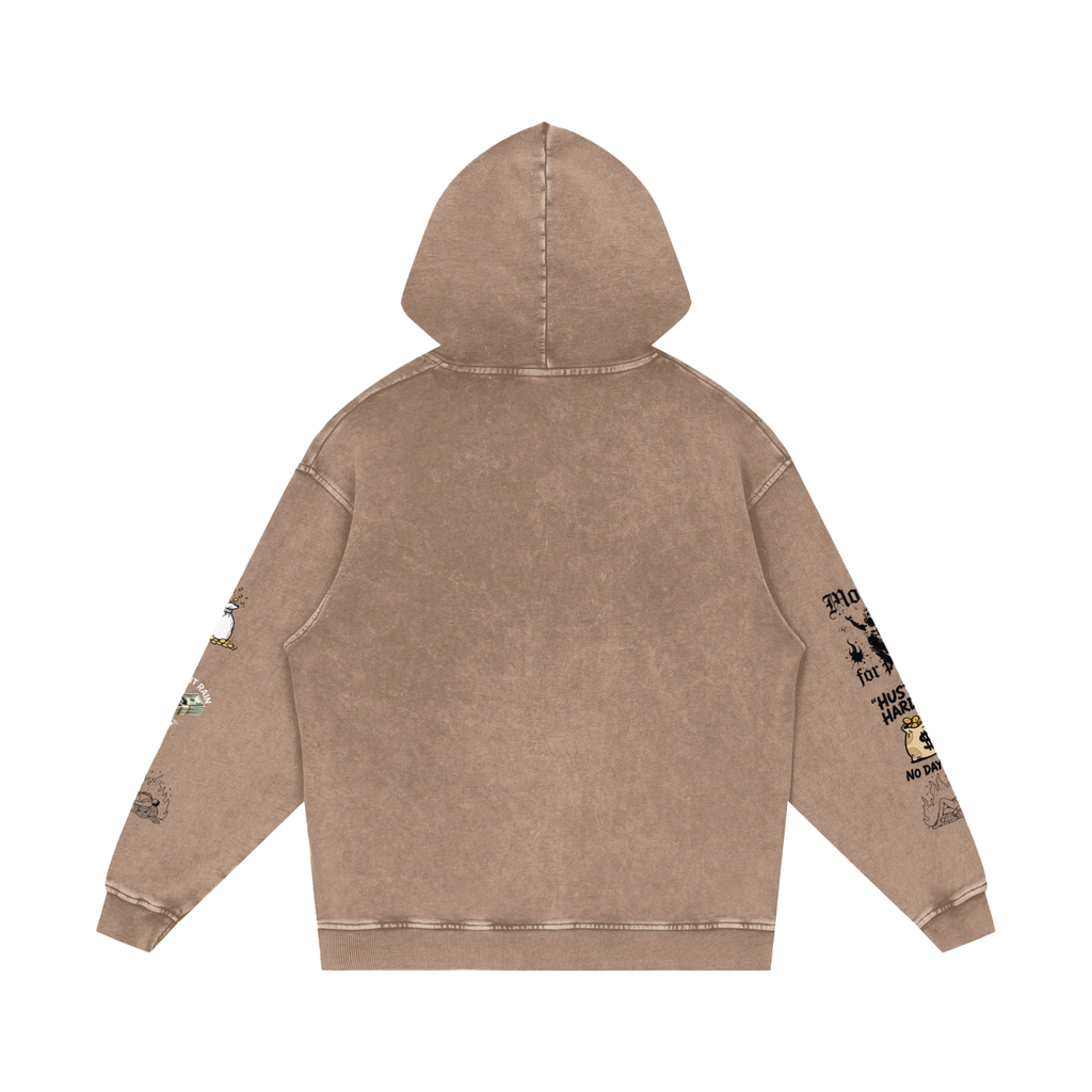 Snow Washed Loose Cotton Hoodie