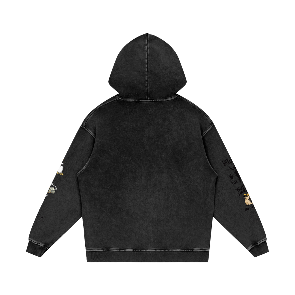 Snow Washed Loose Cotton Hoodie