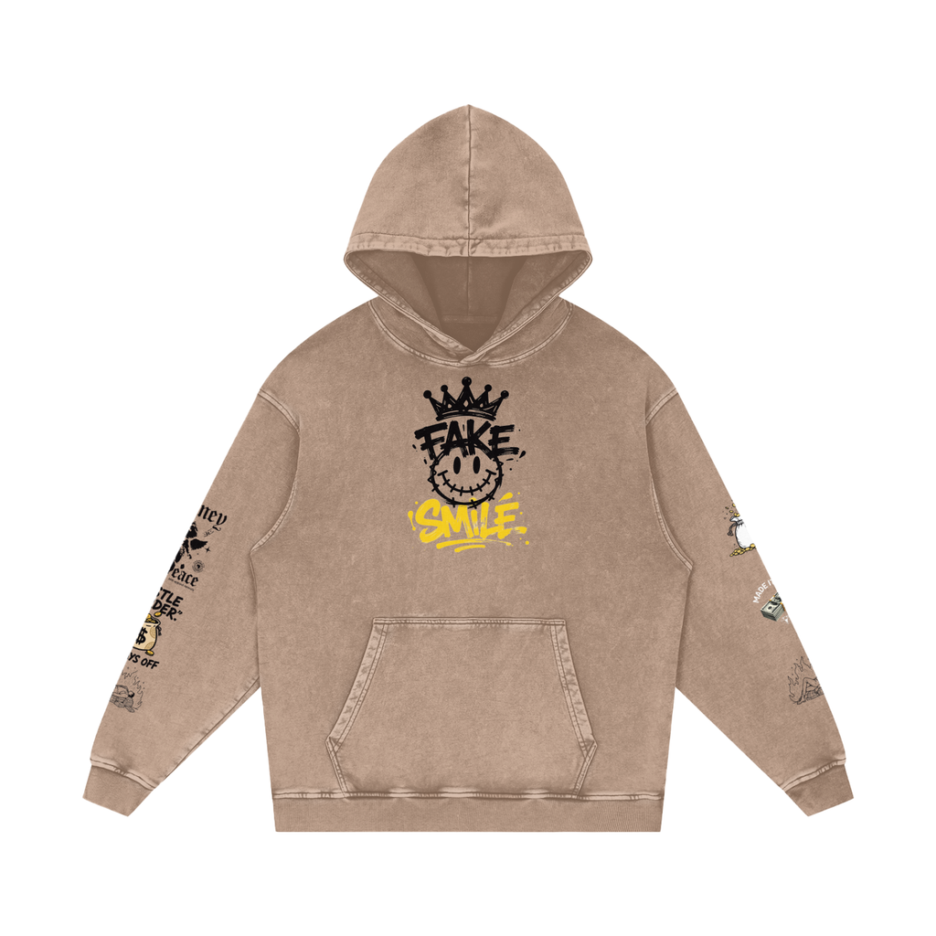 Snow Washed Loose Cotton Hoodie