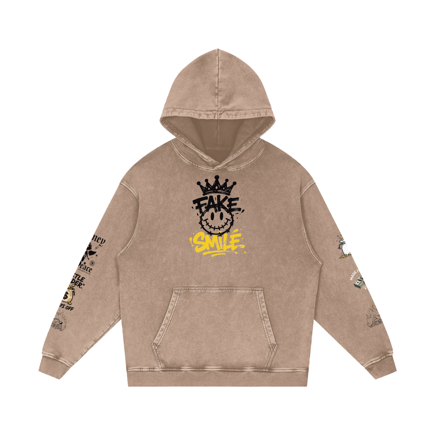 Snow Washed Loose Cotton Hoodie