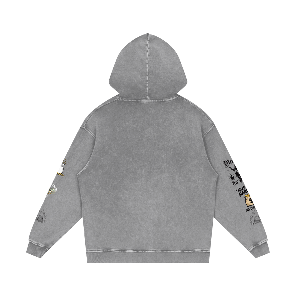 Snow Washed Loose Cotton Hoodie